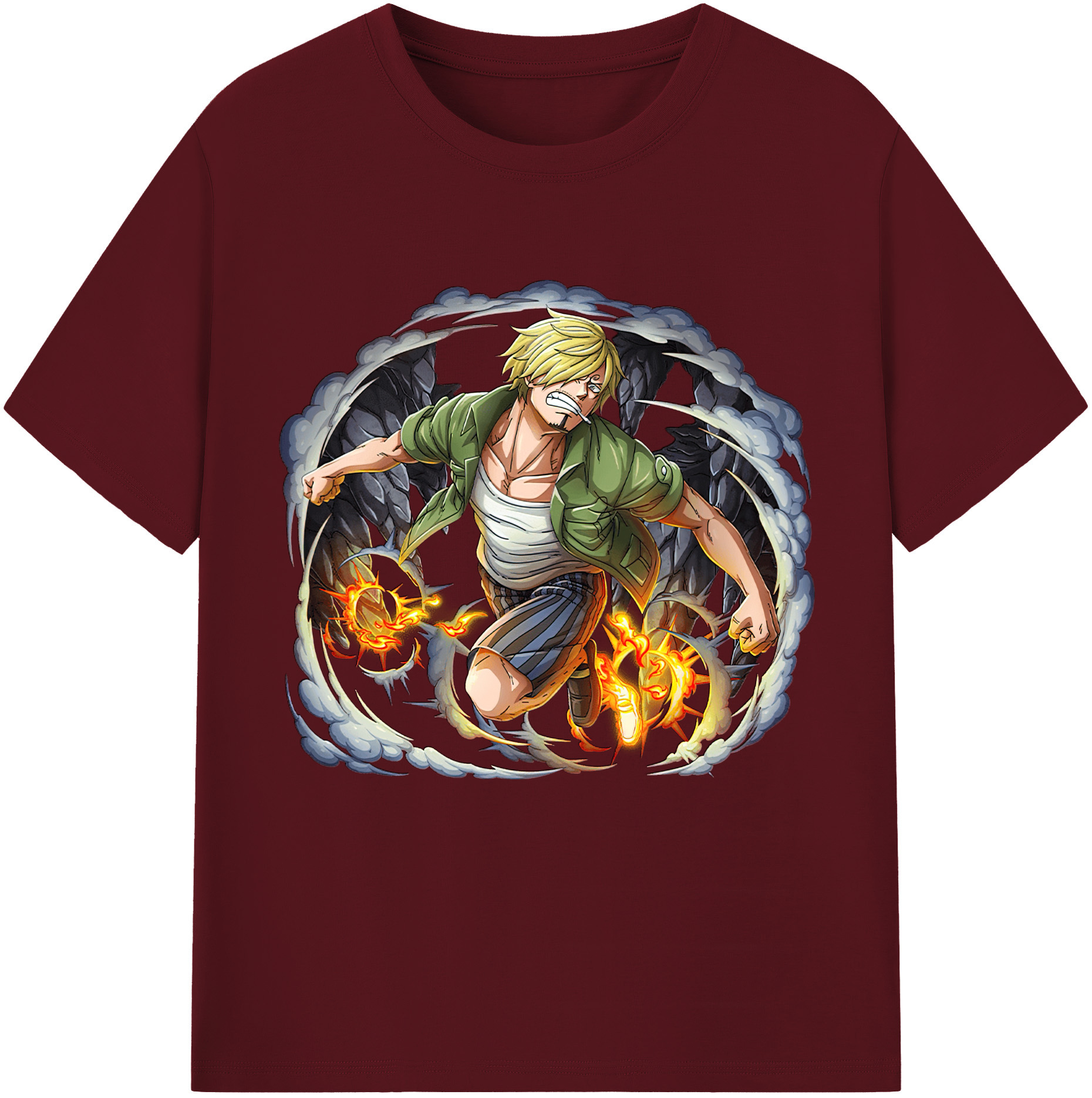 ワンピース サンジ ONE PIECE Sanji 綿100％半袖Tシャツ（フロントプリント）